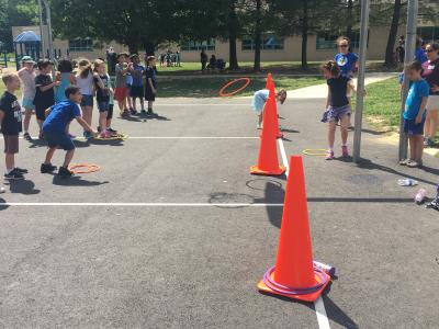 photo of students playing field day games